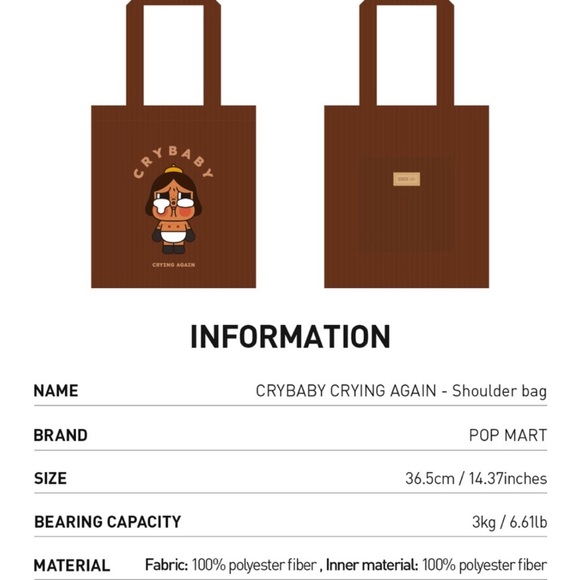 Crybaby Crying Again Tote - Picture 2 of 2